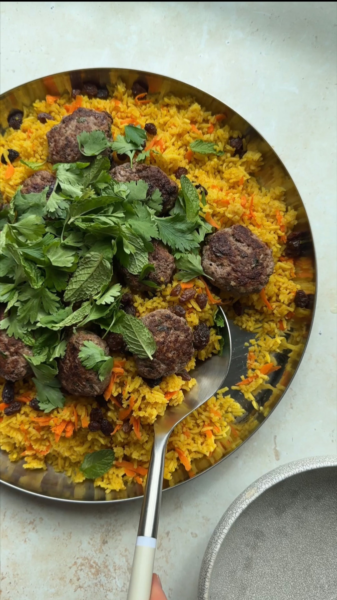 Spiced Rice and Kofta Meatballs