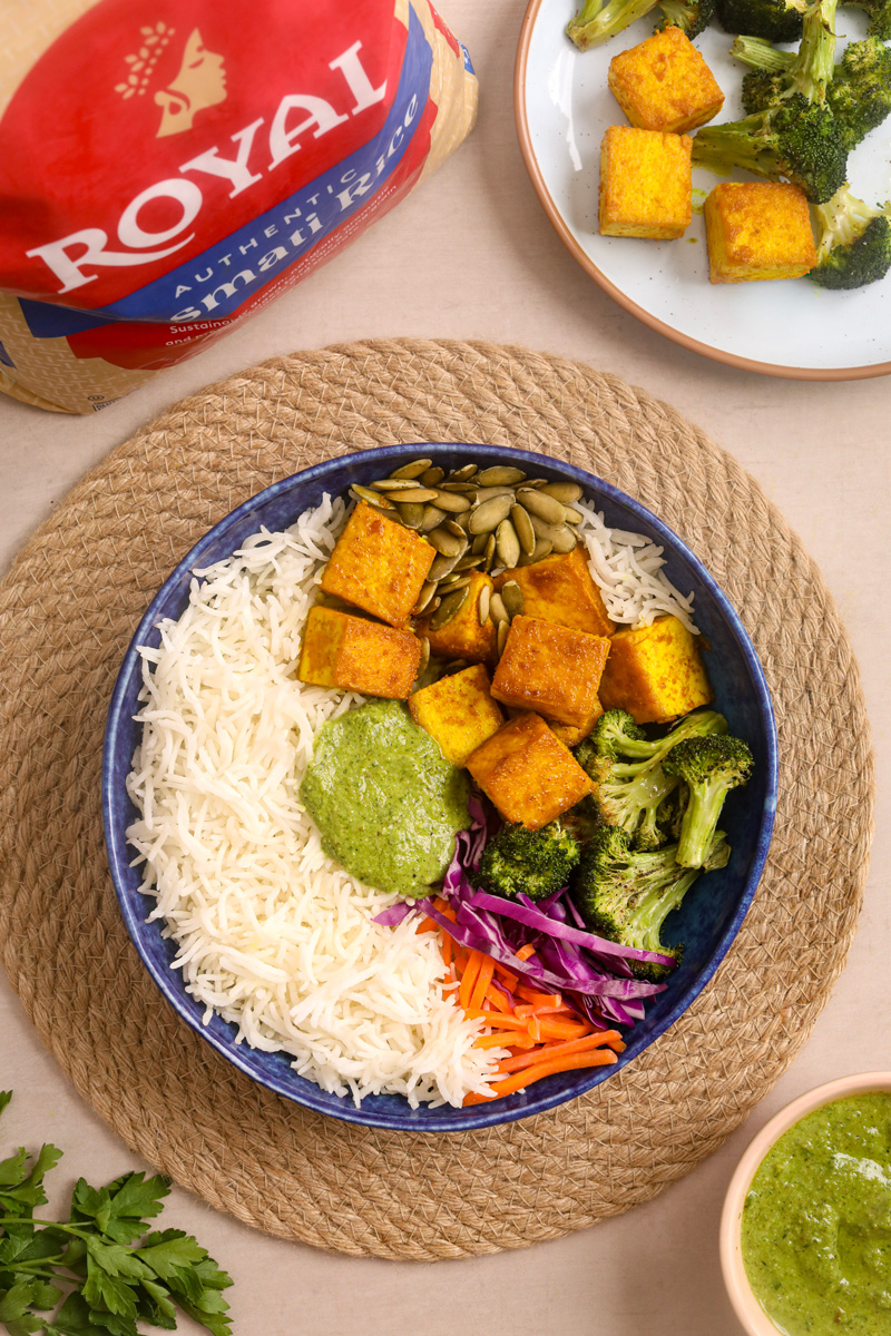 Golden Tofu Rice Bowl