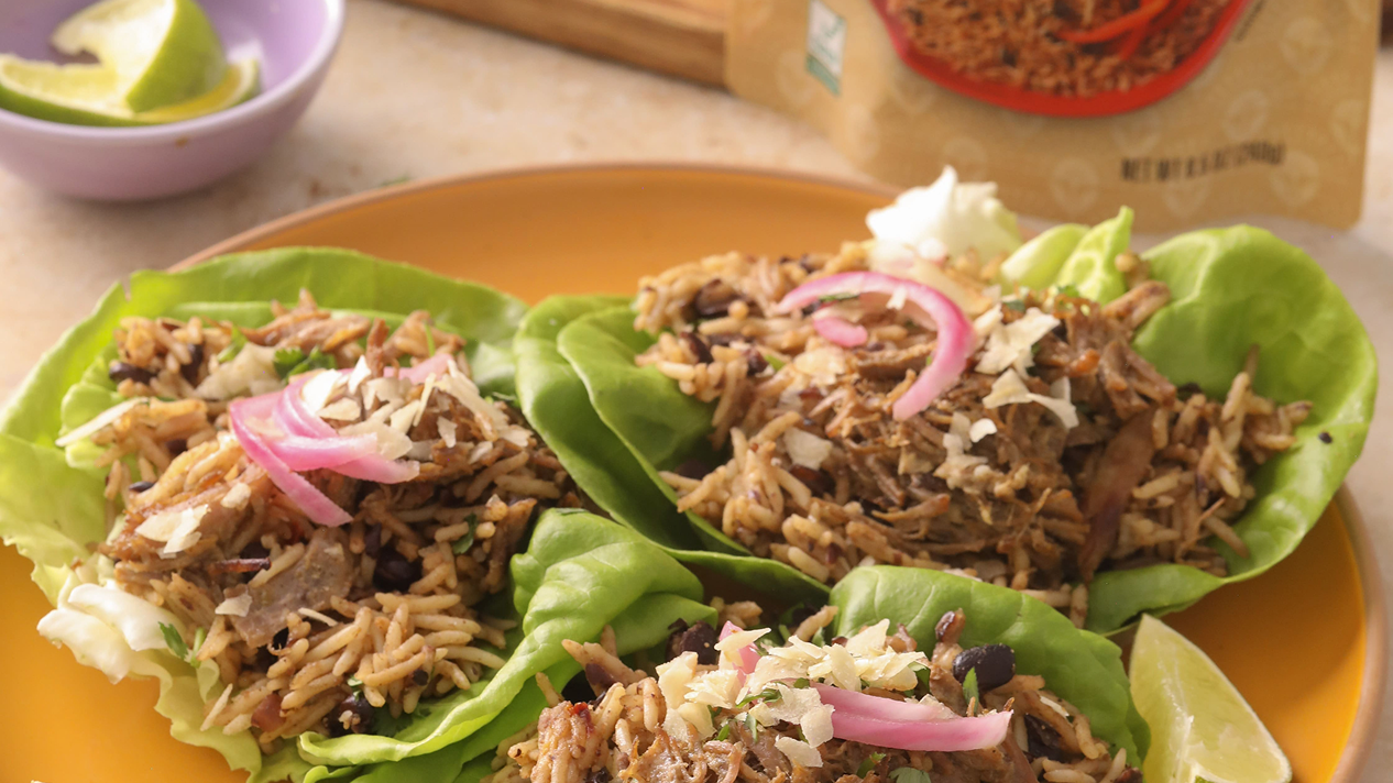 Lechon Mojo Rice Lettuce Cups