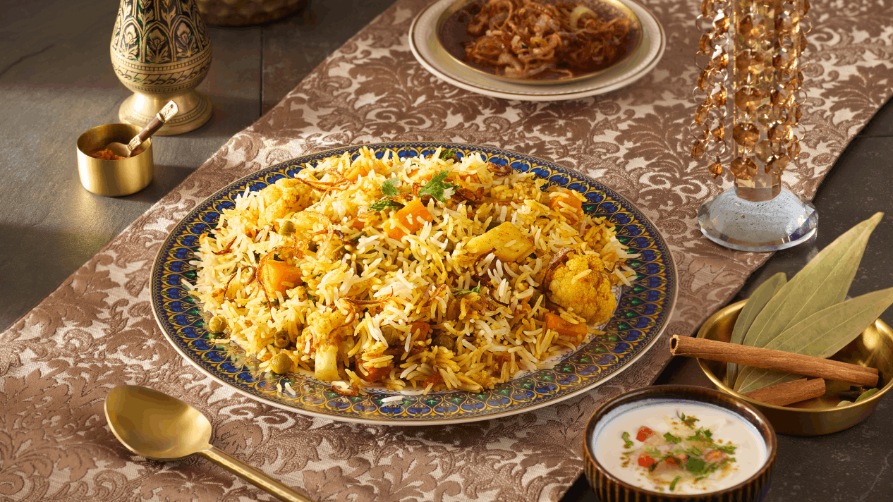 Hyderabadi Veg Biryani with Royal Chef’s Secret Basmati Rice (1)