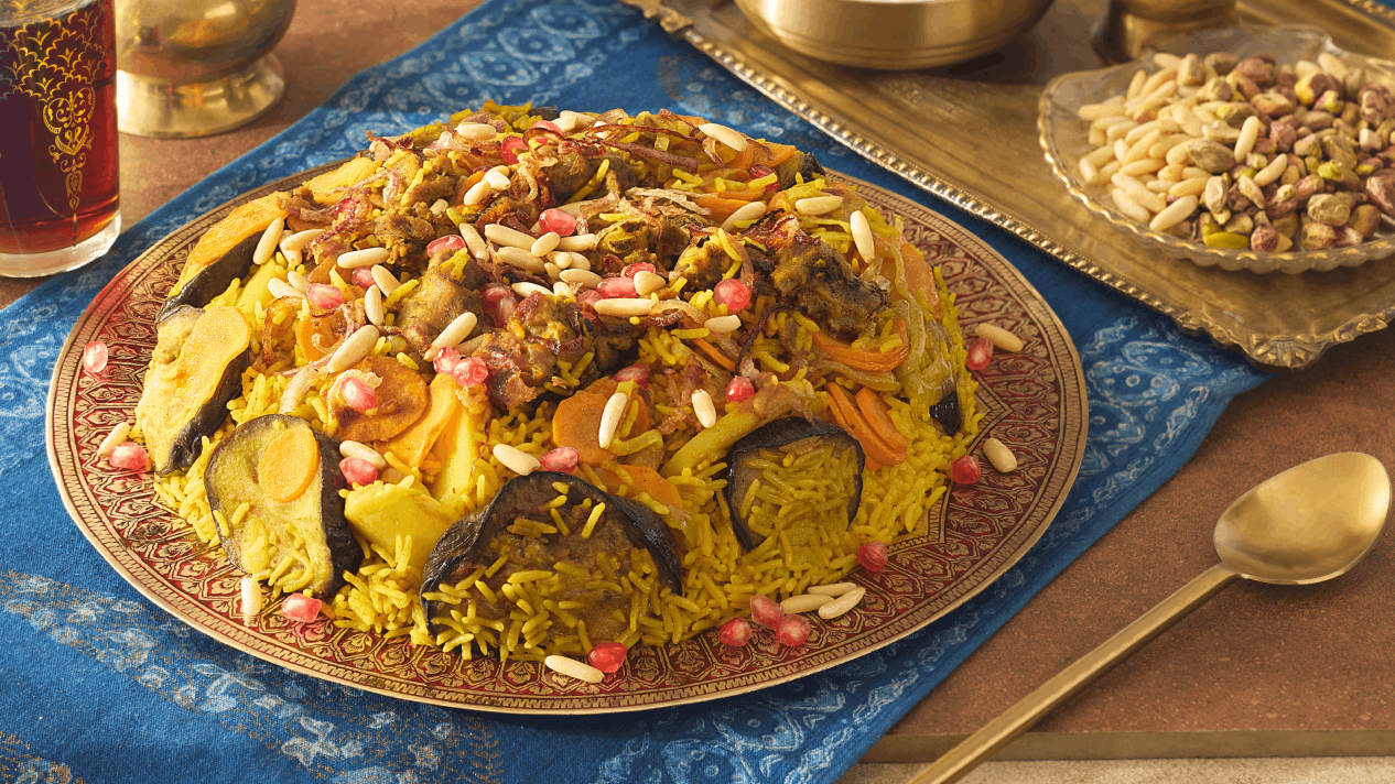 Lamb Maqluba with Royal® Chef's Secret™ Golden Sella Basmati Rice