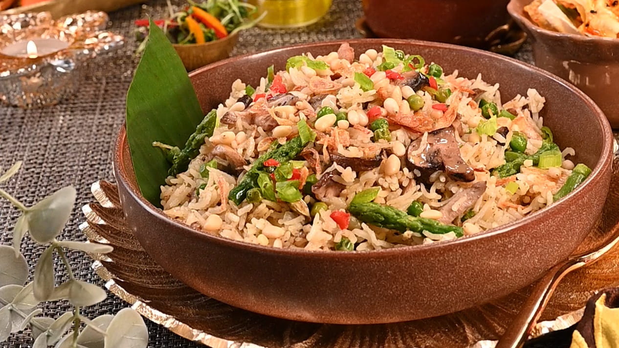 Wild Mushroom Kashmiri Pulao with Royal® Chef’s Secret™ Extra Long Basmati Rice